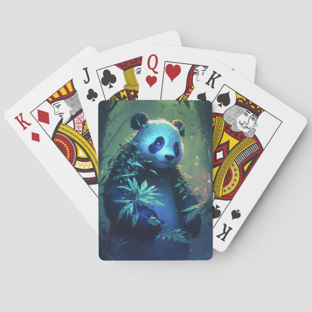 Panda Animal Portrait Painting Wildlife Outdoors  Poker Cards (Back)