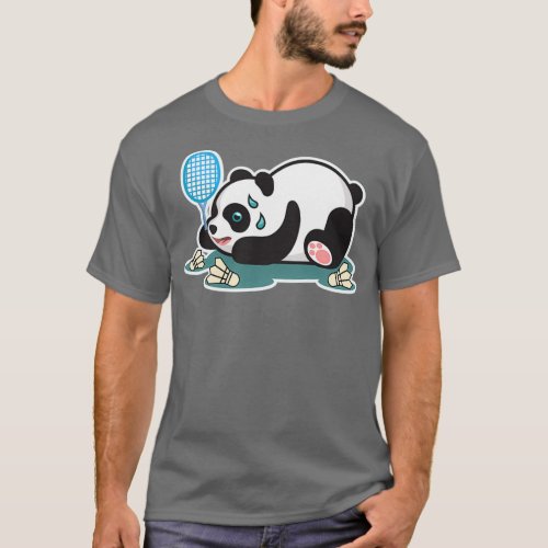 Panda Animals Badminton Shuttlecocks T T_Shirt