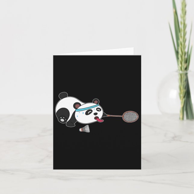 Panda Animals Badminton Shuttles  Card (Front)