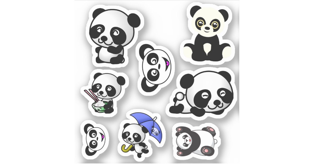 panda animals bear . sticker | Zazzle