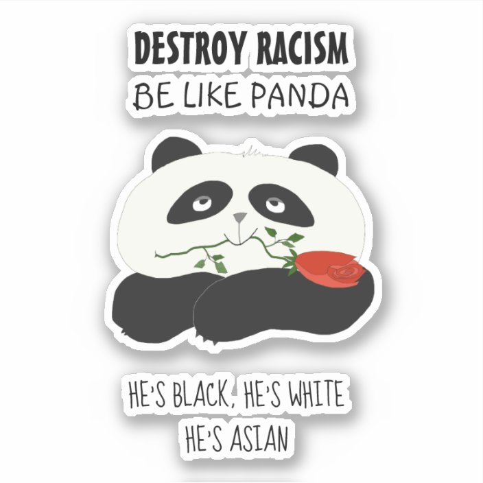 Panda Anti Racism Quote Sticker | Zazzle.com
