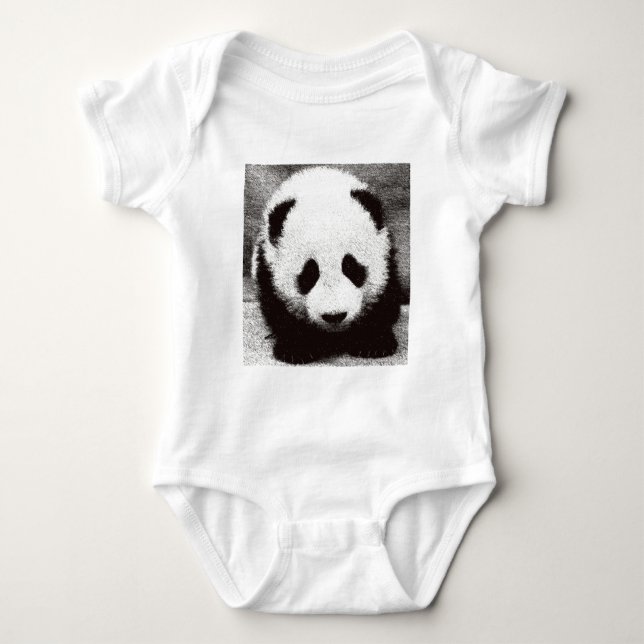 Panda Artwork Baby Bodysuit (Front)