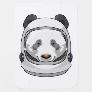 Panda as Astronaut with Helmet Baby Blanket