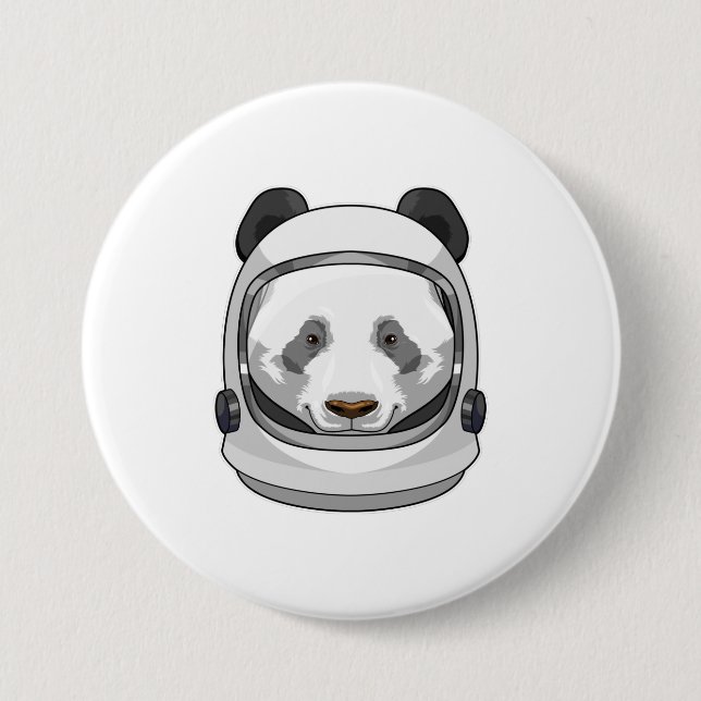 Panda as Astronaut with Helmet Button (Front)