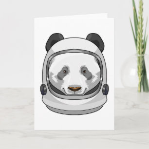 Panda as Astronaut with Helmet Card