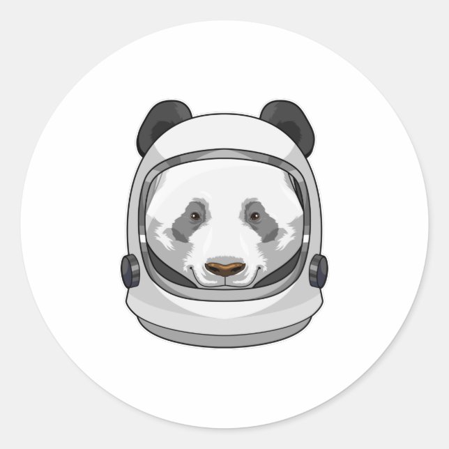 Panda as Astronaut with Helmet Classic Round Sticker (Front)