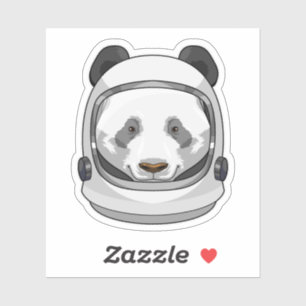 Panda as Astronaut with Helmet Sticker