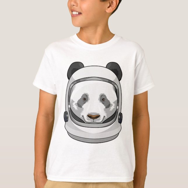Panda as Astronaut with Helmet T-Shirt (Front)