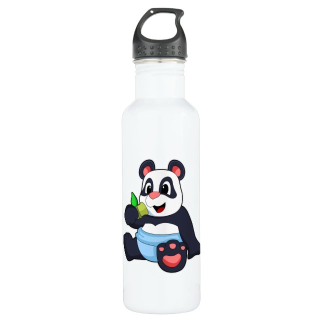 Panda as Baby with Bambus Stainless Steel Water Bottle (Front)