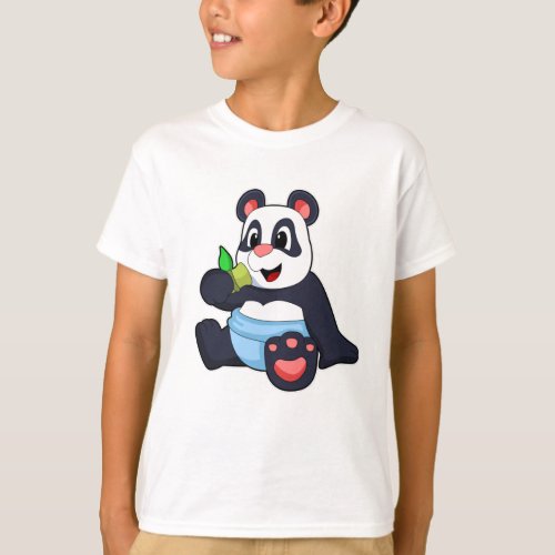 Panda as Baby with Bambus T_Shirt