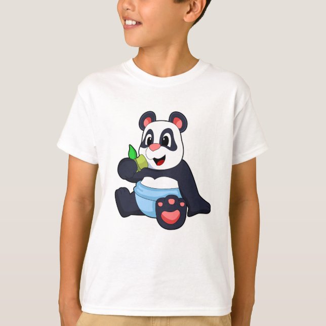Panda as Baby with Bambus T-Shirt (Front)
