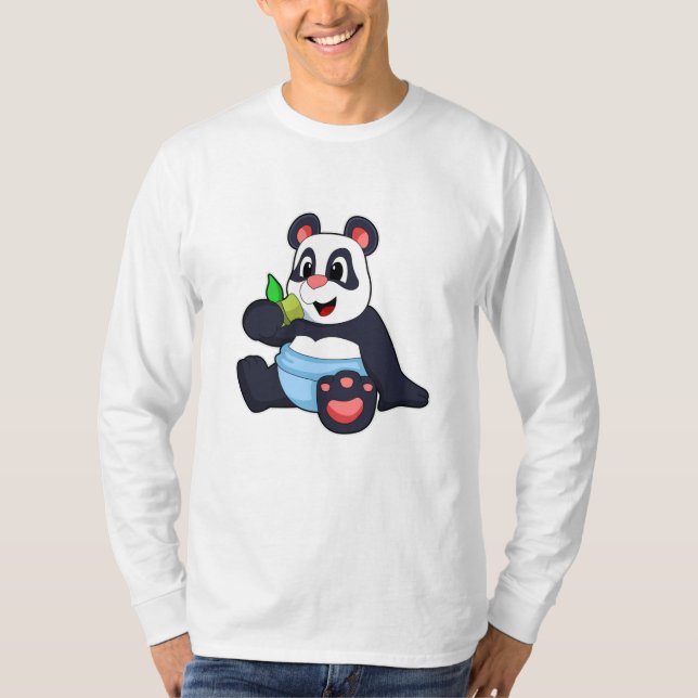 Panda as Baby with Bambus T-Shirt (Front)