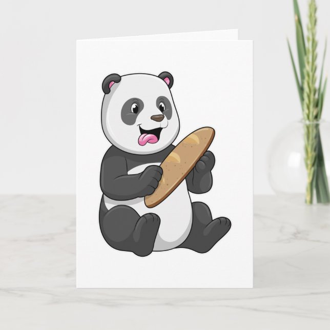 Panda as Baker with Bread Card (Front)