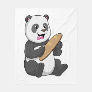 Panda as Baker with Bread Fleece Blanket