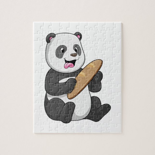 Panda as Baker with Bread Jigsaw Puzzle (Vertical)