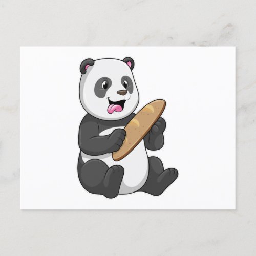 Panda as Baker with Bread Postcard