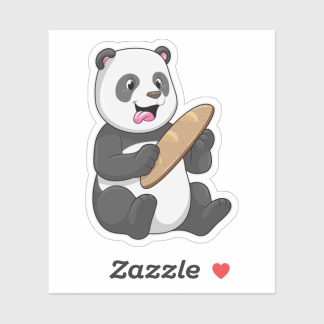 Panda as Baker with Bread Sticker (Sheet)