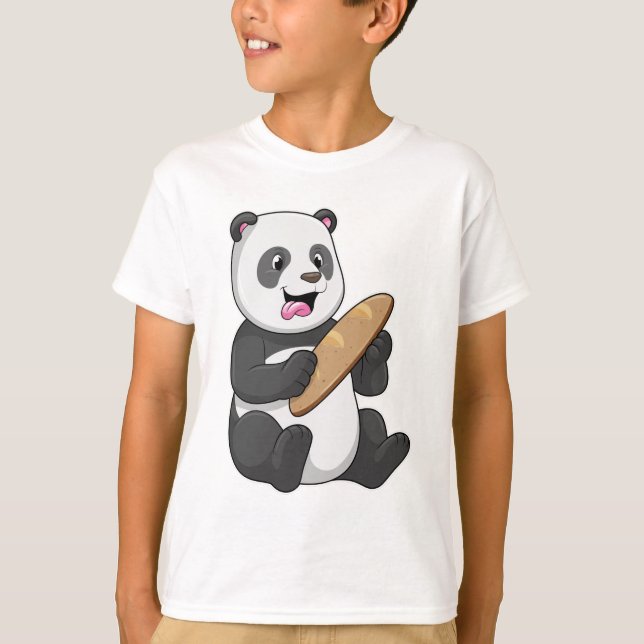 Panda as Baker with Bread T-Shirt (Front)