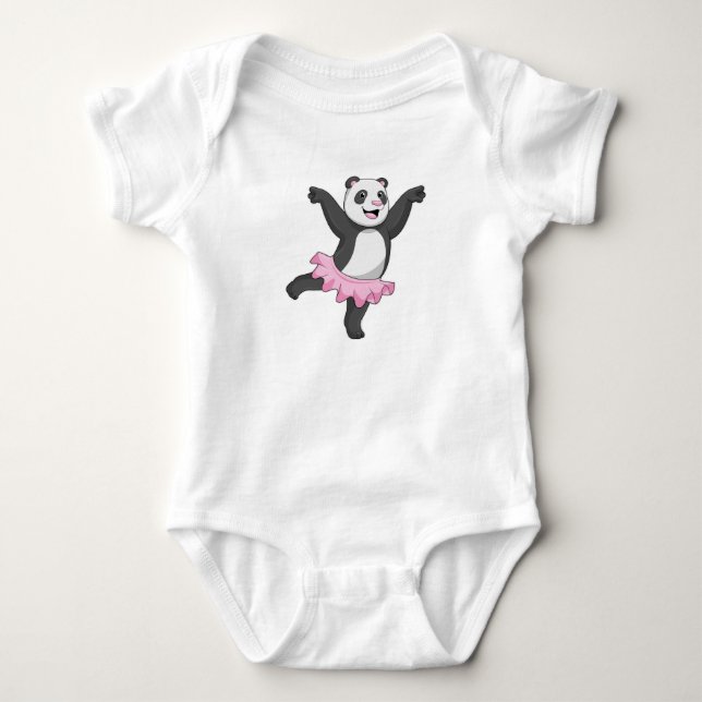 Panda as Ballerina at Ballet Baby Bodysuit (Front)