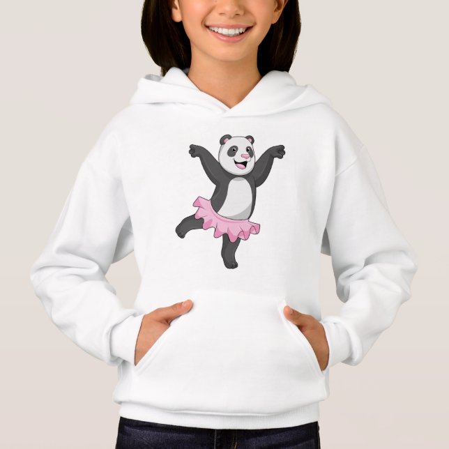 Panda as Ballerina at Ballet Hoodie (Front)