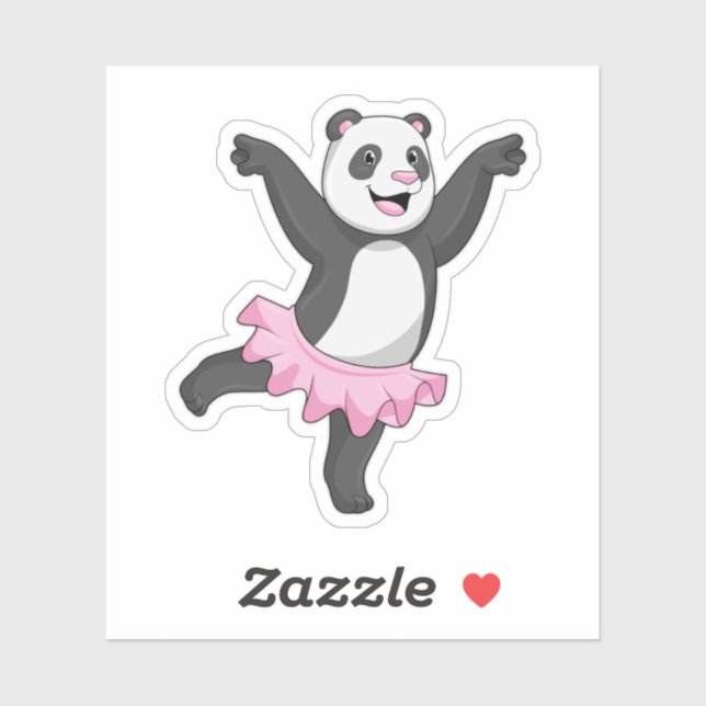 Panda as Ballerina at Ballet Sticker (Sheet)