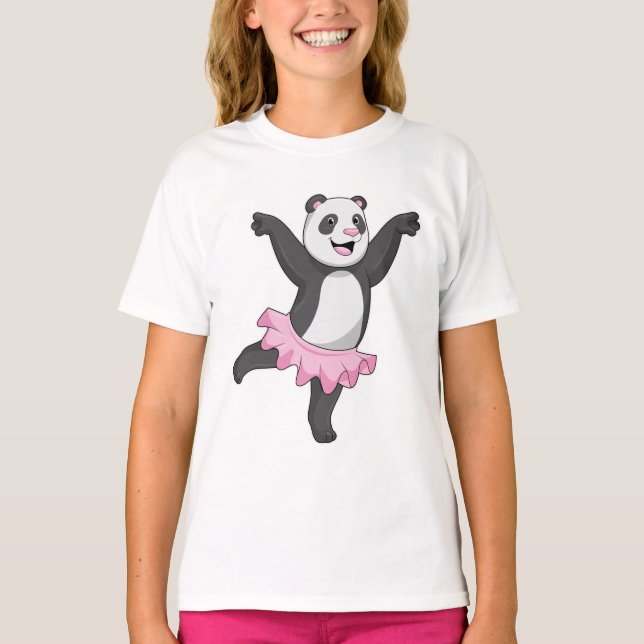 Panda as Ballerina at Ballet T-Shirt (Front)