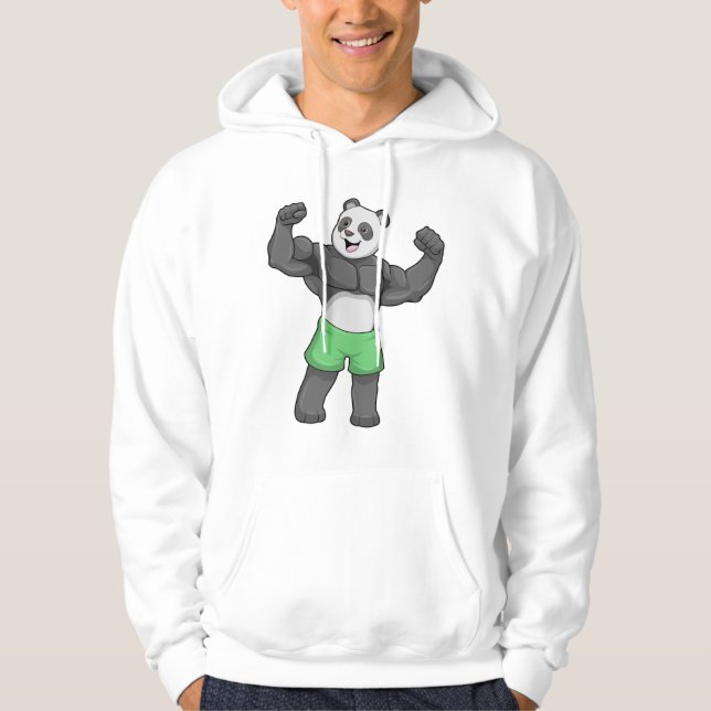 Panda as Bodybuilder at Bodybuilding Hoodie (Front)