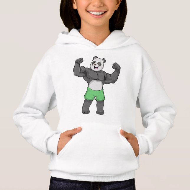 Panda as Bodybuilder at Bodybuilding Hoodie (Front)