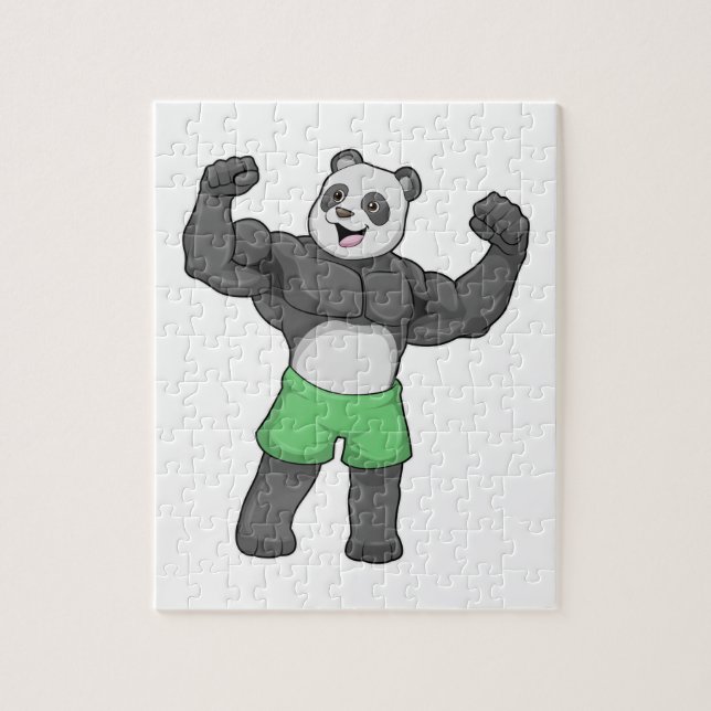 Panda as Bodybuilder at Bodybuilding Jigsaw Puzzle (Vertical)