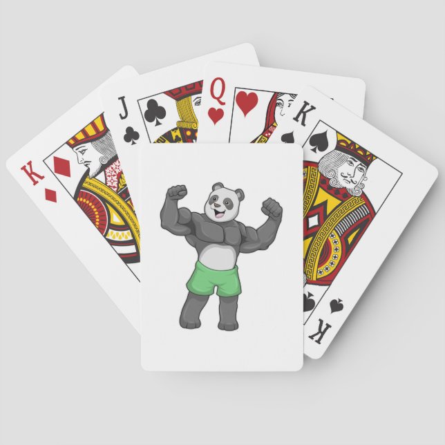 Panda as Bodybuilder at Bodybuilding Poker Cards (Back)