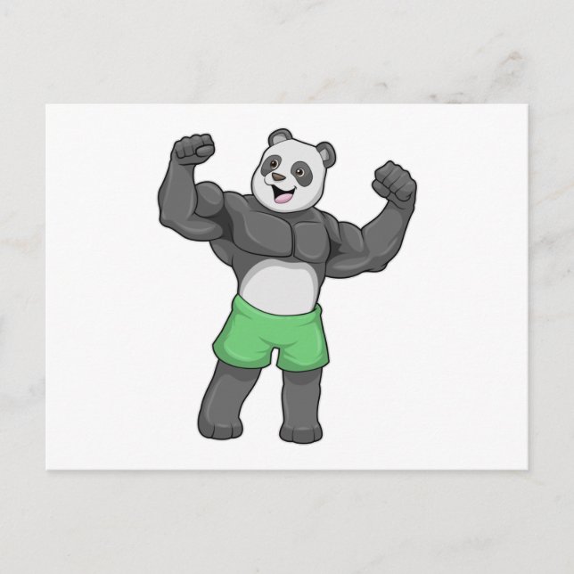 Panda as Bodybuilder at Bodybuilding Postcard (Front)