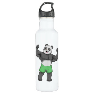 Panda as Bodybuilder at Bodybuilding Stainless Steel Water Bottle
