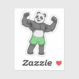 Panda as Bodybuilder at Bodybuilding Sticker