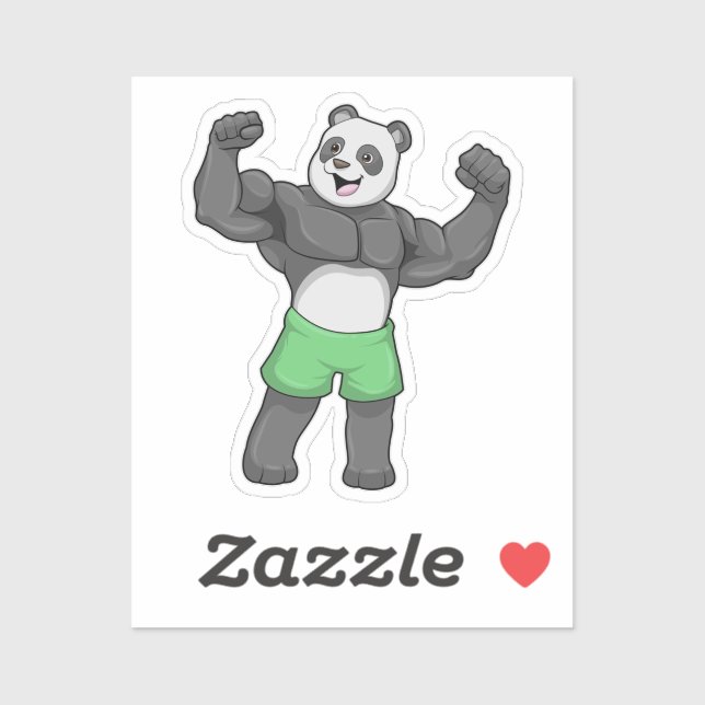 Panda as Bodybuilder at Bodybuilding Sticker (Sheet)