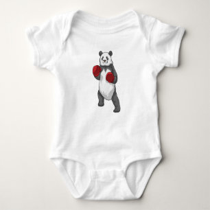 Panda as Boxer with Boxing gloves Baby Bodysuit
