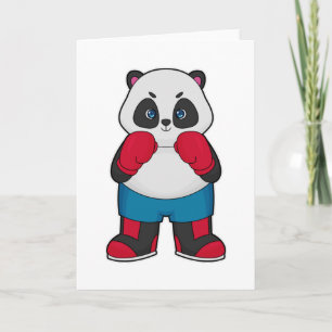 Panda as Boxer with Boxing gloves Card