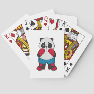 Panda as Boxer with Boxing gloves Poker Cards
