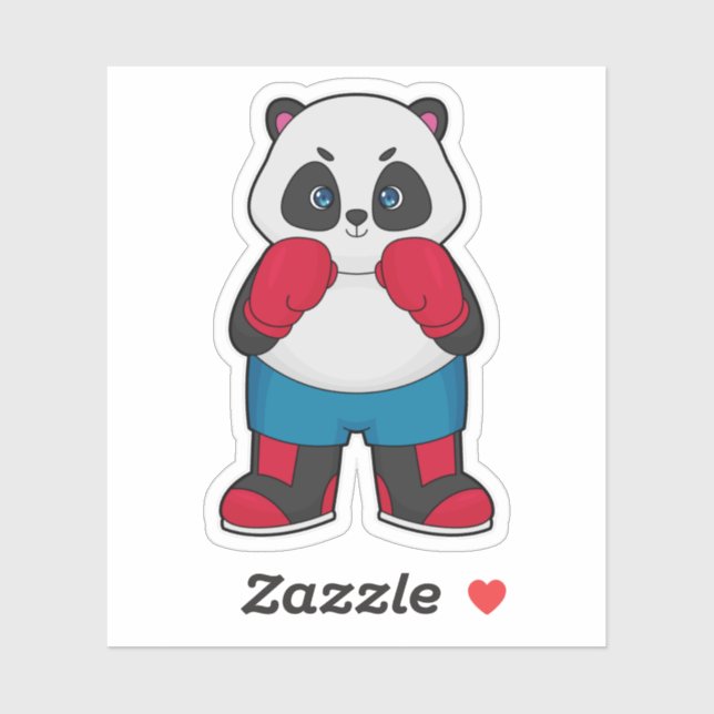 Panda as Boxer with Boxing gloves Sticker (Sheet)