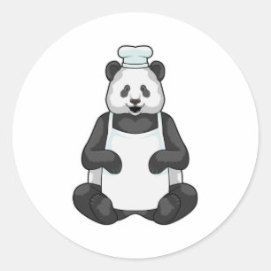 Panda as Chef with Cooking hat Classic Round Sticker