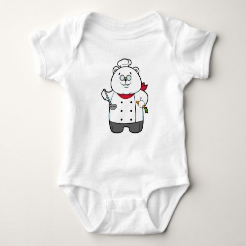 Panda as Cook with Soup ladle  Carrot Baby Bodysuit