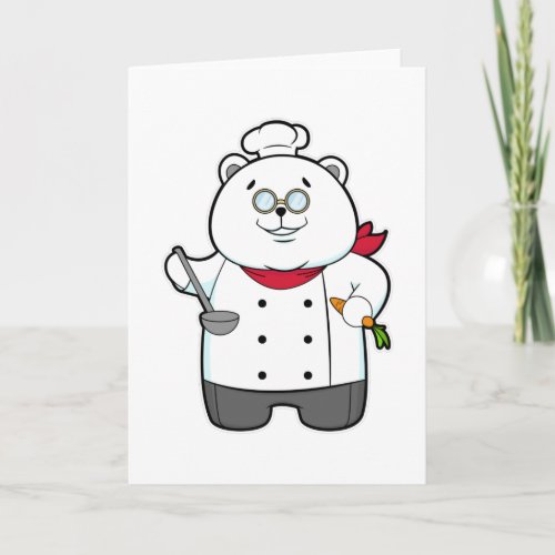 Panda as Cook with Soup ladle  Carrot Card