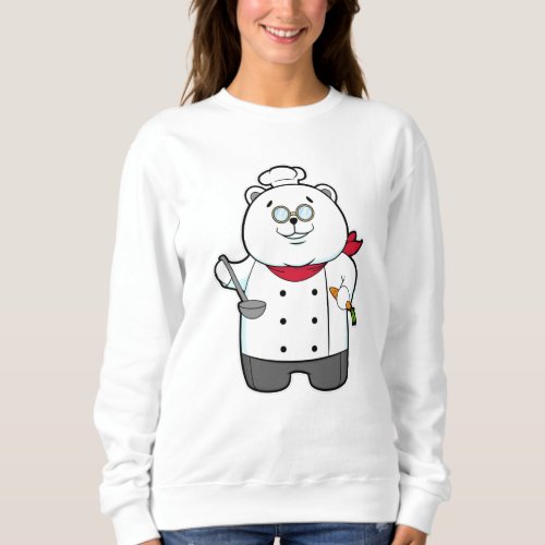 Panda as Cook with Soup ladle  Carrot Sweatshirt