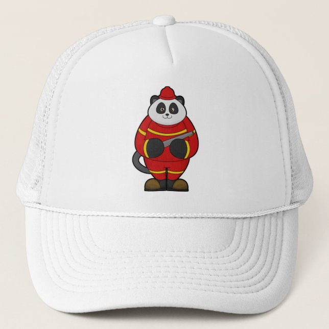 Panda as Firefighter with Hose Trucker Hat (Front)