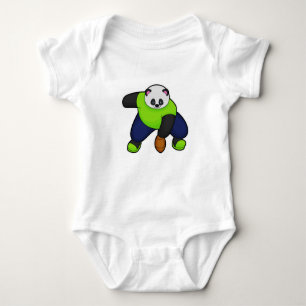 Panda as Football player with Football Baby Bodysuit