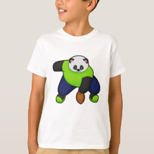 Panda as Football player with Football T-Shirt