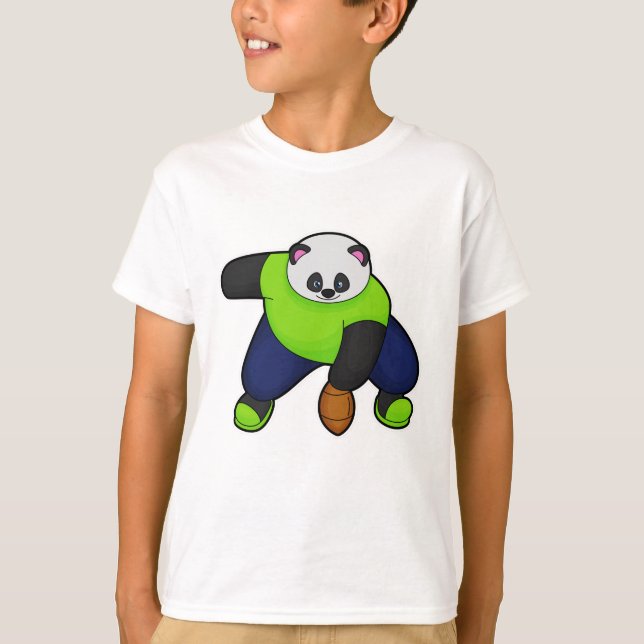 Panda as Football player with Football T-Shirt (Front)