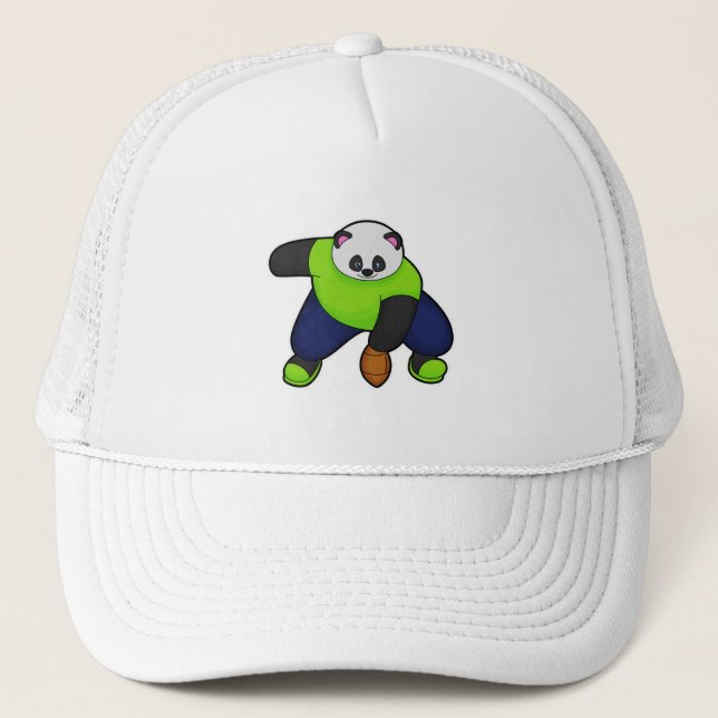Panda as Football player with Football Trucker Hat (Front)