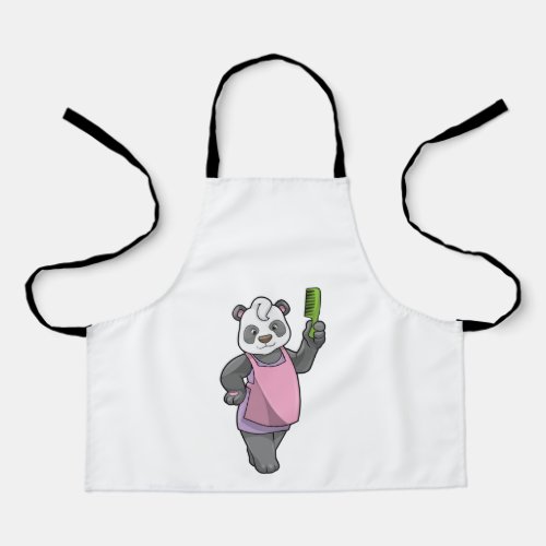Panda as Hairdresser with Comb Apron