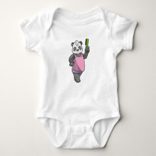 Panda as Hairdresser with Comb Baby Bodysuit