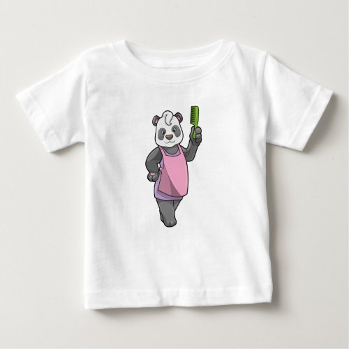 Panda as Hairdresser with Comb Baby T_Shirt